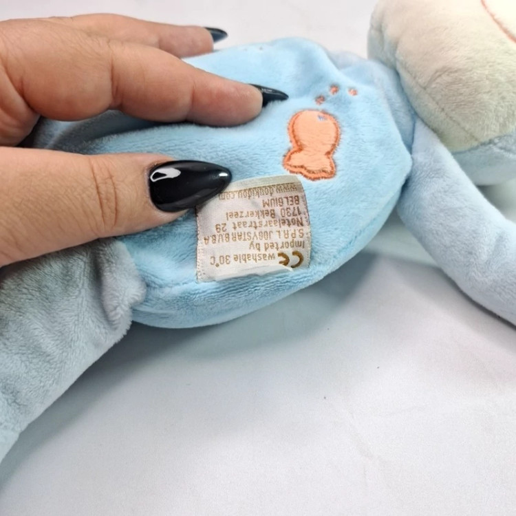 عروسک خرس آبی مخملی خارجی